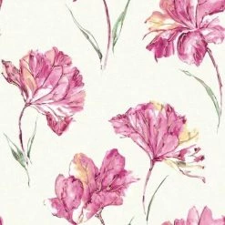 HOLDEN DECOR Ophelia Wallpaper Holden Décor Floral Metallic Pink Green Gold Flower Cream