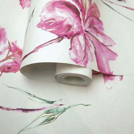 HOLDEN DECOR Ophelia Wallpaper Holden Décor Floral Metallic Pink Green Gold Flower Cream HOLDEN DECOR Ophelia Wallpaper Holden Décor Floral Metallic Pink Green Gold Flower Cream -HOLDEN DECOR Shop 35704948 2