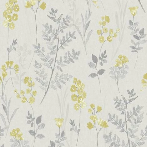 HOLDEN DECOR Pashley Wallpaper Holden Décor Floral Grey Yellow Flower Natural HOLDEN DECOR Pashley Wallpaper Holden Décor Floral Grey Yellow Flower Natural -HOLDEN DECOR Shop 35705115 1