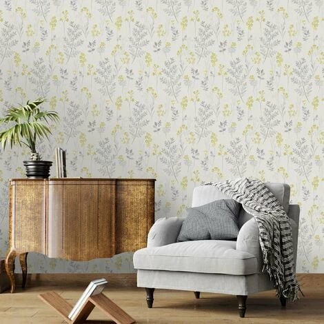 HOLDEN DECOR Pashley Wallpaper Holden Décor Floral Grey Yellow Flower Natural HOLDEN DECOR Pashley Wallpaper Holden Décor Floral Grey Yellow Flower Natural -HOLDEN DECOR Shop 35705115 3