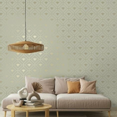 HOLDEN DECOR Honeycomb Bee Wallpaper Holden Décor Geometric Metallic Modern Gold Green HOLDEN DECOR Honeycomb Bee Wallpaper Holden Décor Geometric Metallic Modern Gold Green -HOLDEN DECOR Shop 35705118 3