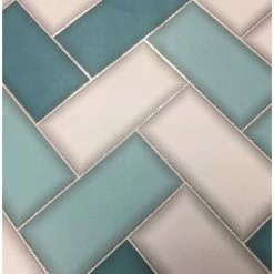 3D Chevron Tile Wallpaper Geometric Glitter Sparkle Teal Grey Holden Decor