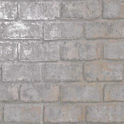 HOLDEN DECOR Holden Wallpaper Glistening Brick Slate/Rose Gold 12951 Full Roll