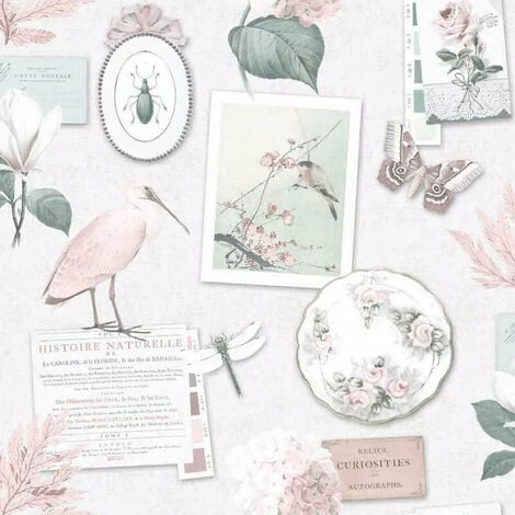 HOLDEN DECOR Holden Wallpaper 12371 Curiosity Collage Dove Dusky Pink Full Roll HOLDEN DECOR Holden Wallpaper 12371 Curiosity Collage Dove Dusky Pink Full Roll -HOLDEN DECOR Shop 51571659 1
