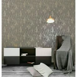 HOLDEN DECOR Holden Metallic Industrial Concrete Distressed Effect Charcoal Slate Wallpaper