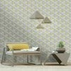 HOLDEN DECOR Holden Geometric 3D Effect Metallic Yellow Ochre Mustard Grey Feature Wallpaper -HOLDEN DECOR Shop 61257777 1