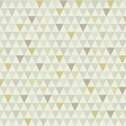 HOLDEN DECOR Holden Geometric Neutral Metallic Gold White Grey Taupe Wallpaper Triangles