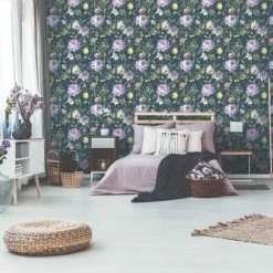 HOLDEN DECOR Holden Mirabelle Floral Garden Cottage Navy Green Paste The Wall Wallpaper -HOLDEN DECOR Shop 68568359 3