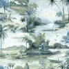 HOLDEN DECOR Holden Horizon Jungle Nature Animal Scene Navy Teal Paste The Wall Wallpaper