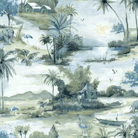 HOLDEN DECOR Holden Horizon Jungle Nature Animal Scene Navy Teal Paste The Wall Wallpaper HOLDEN DECOR Holden Horizon Jungle Nature Animal Scene Navy Teal Paste The Wall Wallpaper -HOLDEN DECOR Shop 68568360 1