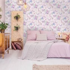 HOLDEN DECOR Holden Botanical Butterfly Floral Dusty Pink Multi Paste The Wall Wallpaper -HOLDEN DECOR Shop 68568362 3