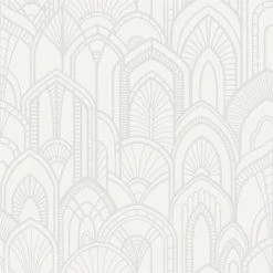 HOLDEN DECOR Holden Art Deco Djinga Glitter Effect Silver White Paste The Wall Wallpaper