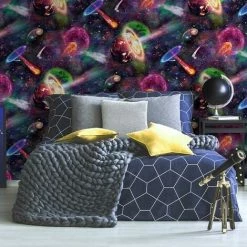HOLDEN DECOR Holden Nebula Multicoloured Cosmic Space Planets Children's Bedroom Wallpaper -HOLDEN DECOR Shop 68696320 3