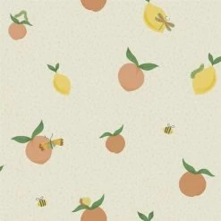 HOLDEN DECOR Holden Tutti Fruity Cream Orange Fruit Kids Bedroom Children's Wallpaper