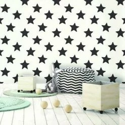 HOLDEN DECOR Holden Etoile Star Black White Kids Bedroom Children Paste The Wall Wallpaper -HOLDEN DECOR Shop 68696325 3