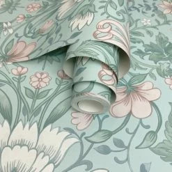HOLDEN DECOR Holden Vintage Floral Soft Teal Vintage Retro Style Art Nouveau Smooth Wallpaper -HOLDEN DECOR Shop 69477384 3
