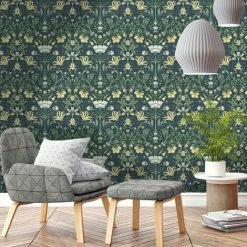 HOLDEN DECOR Holden Vintage Floral Navy Vintage Retro Style Art Nouveau Smooth Wallpaper 4 HOLDEN DECOR Holden Vintage Floral Navy Vintage Retro Style Art Nouveau Smooth Wallpaper -HOLDEN DECOR Shop 69538619 3