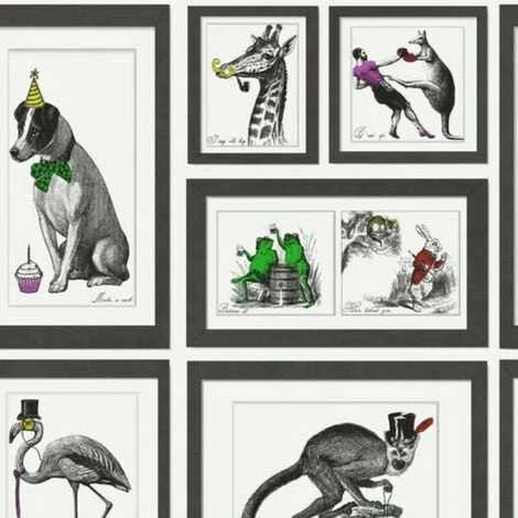 HOLDEN DECOR Holden Décor Mad Dogs Animals Wallpaper (10m x 52cm) (Black/White) HOLDEN DECOR Holden Décor Mad Dogs Animals Wallpaper (10m X 52cm) (Black/White) -HOLDEN DECOR Shop 70356516 1