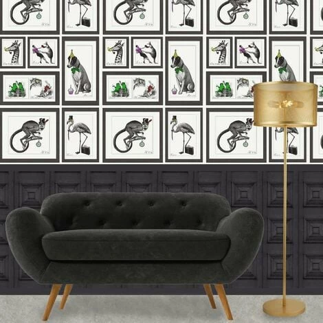 HOLDEN DECOR Holden Décor Mad Dogs Animals Wallpaper (10m x 52cm) (Black/White) HOLDEN DECOR Holden Décor Mad Dogs Animals Wallpaper (10m X 52cm) (Black/White) -HOLDEN DECOR Shop 70356516 2
