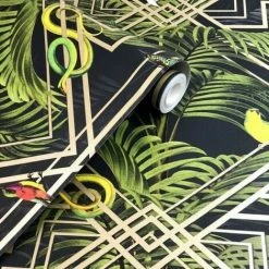 HOLDEN DECOR Holden Décor Congo Geometric Wallpaper (10m X 53cm) (Black/Green) -HOLDEN DECOR Shop 70356567 2