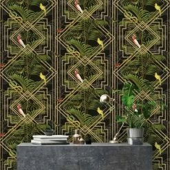 HOLDEN DECOR Holden Décor Congo Geometric Wallpaper (10m X 53cm) (Black/Green) -HOLDEN DECOR Shop 70356567 3