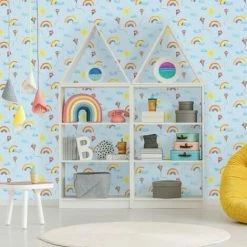 HOLDEN DECOR Holden Décor Over The Rainbow Flying Kites Wallpaper (10m X 53cm) (Blue) -HOLDEN DECOR Shop 70356583 2