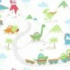 HOLDEN DECOR Holden Décor Dino Town Dinosaur Wallpaper (10m X 53cm) (White/White)