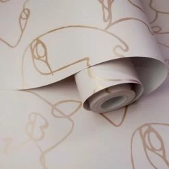 HOLDEN DECOR Holden Décor Abstract Faces Wallpaper (10m X 53cm) (Pink/Rose Gold) -HOLDEN DECOR Shop 70356824 2