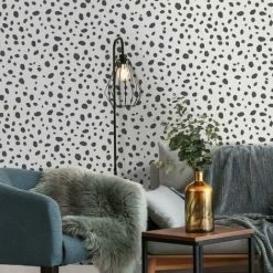 HOLDEN DECOR Holden Décor Dalmatian Print Wallpaper (One Size) (Black/White) -HOLDEN DECOR Shop 70356844 2