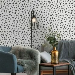 HOLDEN DECOR Holden Décor Dalmatian Print Wallpaper (One Size) (Black/White) -HOLDEN DECOR Shop 70356844 4