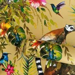 HOLDEN DECOR Holden Décor Lemur Wallpaper (One Size) (Ochre Yellow) -HOLDEN DECOR Shop 70356845 4