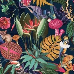 HOLDEN DECOR Holden Décor Wonderland Tropical Wallpaper (10m X 53cm) (Navy Blue)