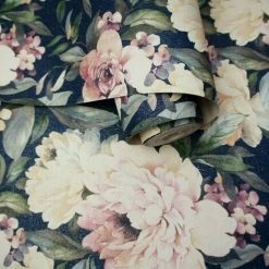 HOLDEN DECOR Holden Décor Gardenia Glitter Textured Wallpaper (10m X 53cm) (Navy/Pink/Green) -HOLDEN DECOR Shop 70357333 2