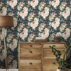 HOLDEN DECOR Holden Décor Gardenia Glitter Textured Wallpaper (10m X 53cm) (Navy/Pink/Green) -HOLDEN DECOR Shop 70357333 3