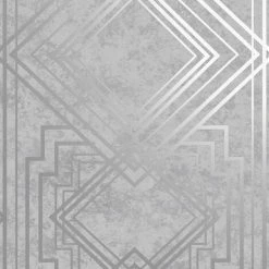 HOLDEN DECOR Holden Décor Delano Geometric Textured Wallpaper (10m X 53cm) (Grey/Silver)