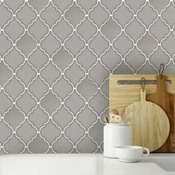 HOLDEN DECOR Holden Décor Tiling On A Roll Trellis Tile Textured Wallpaper (33ft X 21in) (Grey) -HOLDEN DECOR Shop 70357478 3