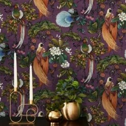 HOLDEN DECOR Holden Décor Outside In Songbird Wallpaper (One Size) (Plum) -HOLDEN DECOR Shop 70357650 2