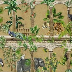 HOLDEN DECOR Holden Décor Outside In Animal Arches Textured Wallpaper (One Size) (Gold)
