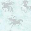 HOLDEN DECOR Holden Décor Over The Rainbow Unicorn Wallpaper (32.8ft X 21in) (Teal/Silver)