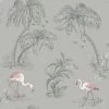 HOLDEN DECOR Holden Décor Lake Flamingo Wallpaper (32.8ft X 20.5in) (Grey/Pink)