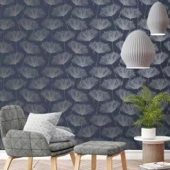 HOLDEN DECOR Holden Décor Glistening Fleur Wallpaper (32.8ft X 21in) (Navy/Silver) -HOLDEN DECOR Shop 70357861 2