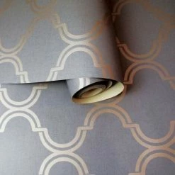 HOLDEN DECOR Holden Décor Glistening Geo Trellis Wallpaper (32.1ft X 21in) (Grey/Rose Gold) -HOLDEN DECOR Shop 70357918 2