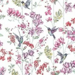 HOLDEN DECOR Holden Décor Floral Charm Hummingbird Wallpaper (10m X 52cm) (White)