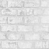 HOLDEN DECOR Holden Décor Glistening Brick Wallpaper (One Size) (White/Silver)