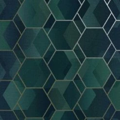HOLDEN DECOR Holden Décor Asik Geometric Textured Wallpaper (One Size) (Teal/Silver)