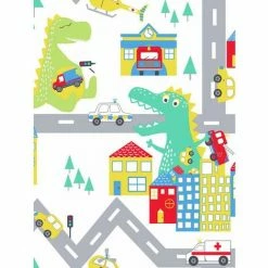 HOLDEN DECOR Holden Décor Over The Rainbow Dino Road Wallpaper (10cm X 53cm) (White)