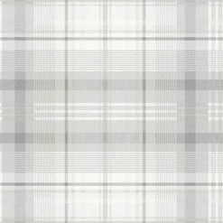 HOLDEN DECOR Holden Décor Patterdale Tartan Wallpaper (32.8ft X 20.5in) (Grey)