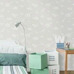 HOLDEN DECOR Holden Décor Over The Rainbow Dinosaur Wallpaper (10m X 53cm) (Grey/White) -HOLDEN DECOR Shop 70399686 2