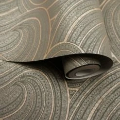 HOLDEN DECOR Holden Décor Aurora Swirl Wallpaper (One Size) (Slate/Rose Gold) -HOLDEN DECOR Shop 70399747 3