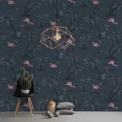 HOLDEN DECOR Holden Décor Lake Flamingo Wallpaper (32.8ft X 20.5in) (Dark Blue/Pink) -HOLDEN DECOR Shop 70879503 2